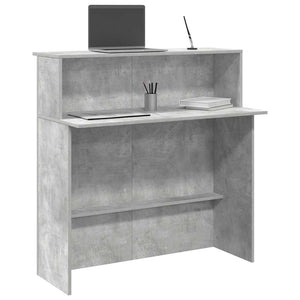 Banco Reception Grigio Cemento 100x50x103,5cm Legno Multistrato