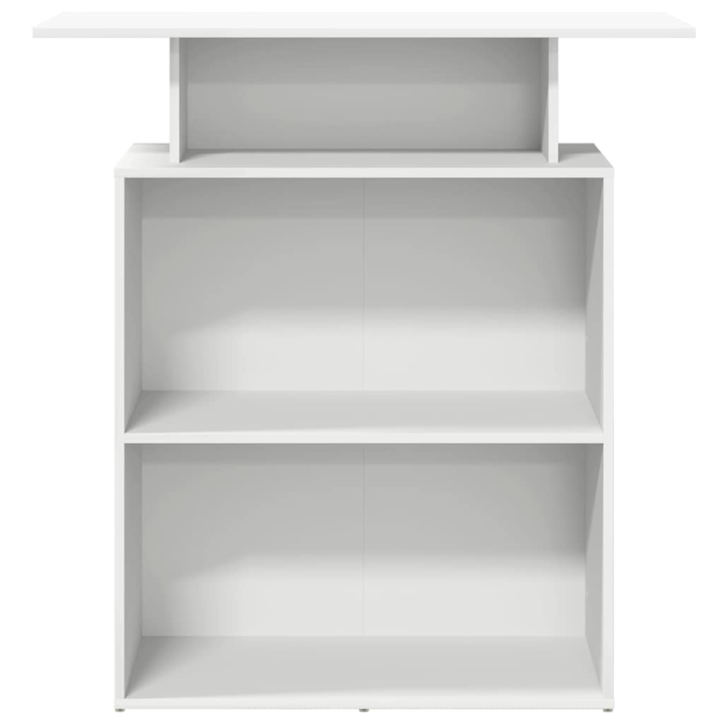 Scrivania per Reception Bianca 100x40x104 cm in Legno Massello 859051