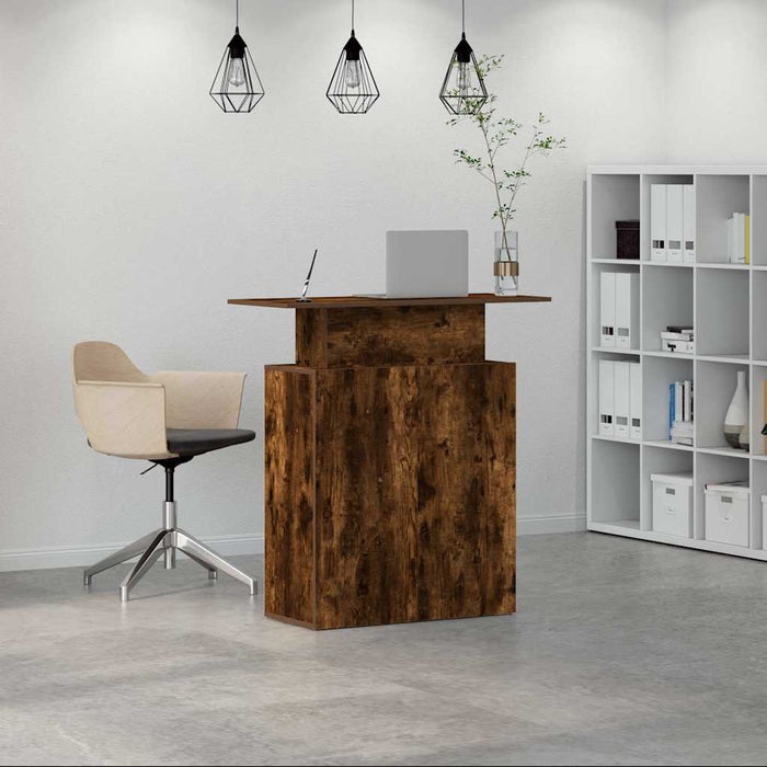 vidaXL Banco Reception Rovere Fumo 100x40x104 cm in Legno Multistrato