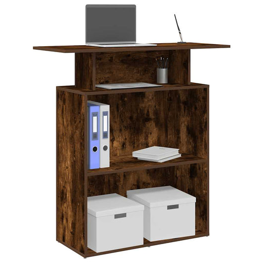 vidaXL Banco Reception Rovere Fumo 100x40x104 cm in Legno Multistrato