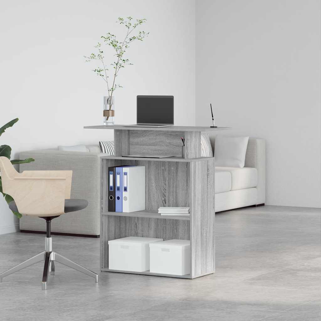 Banco Reception Grigio Sonoma 100x40x104 cm Legno Multistrato 859056