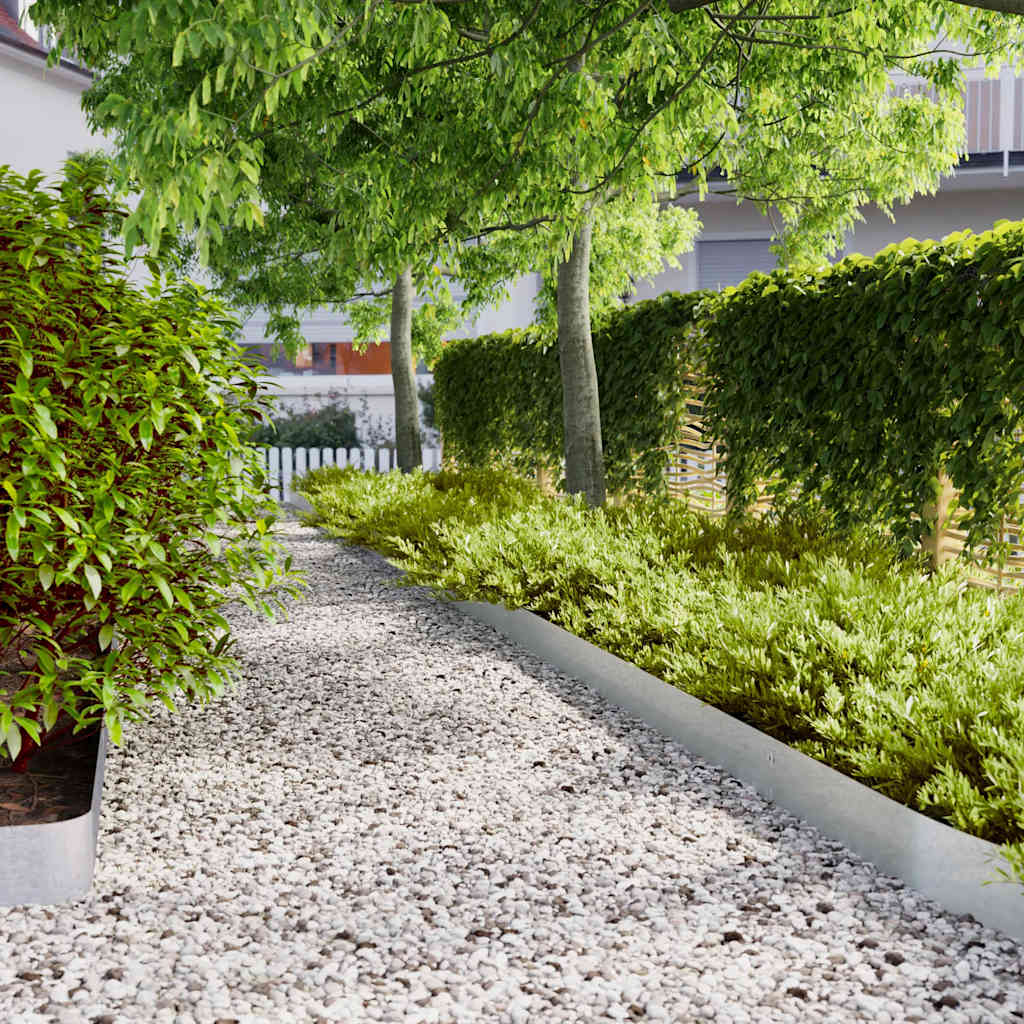 vidaXL Bordure per Prato 10 pz 15x103 cm Acciaio Zincato