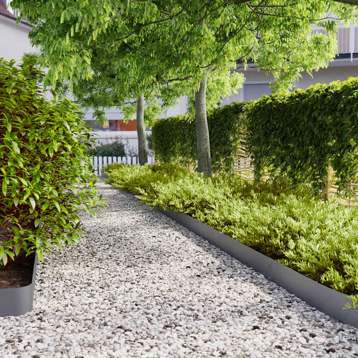 vidaXL Bordure per Prato 50 pz Antracite Acciaio Laminato a Freddo