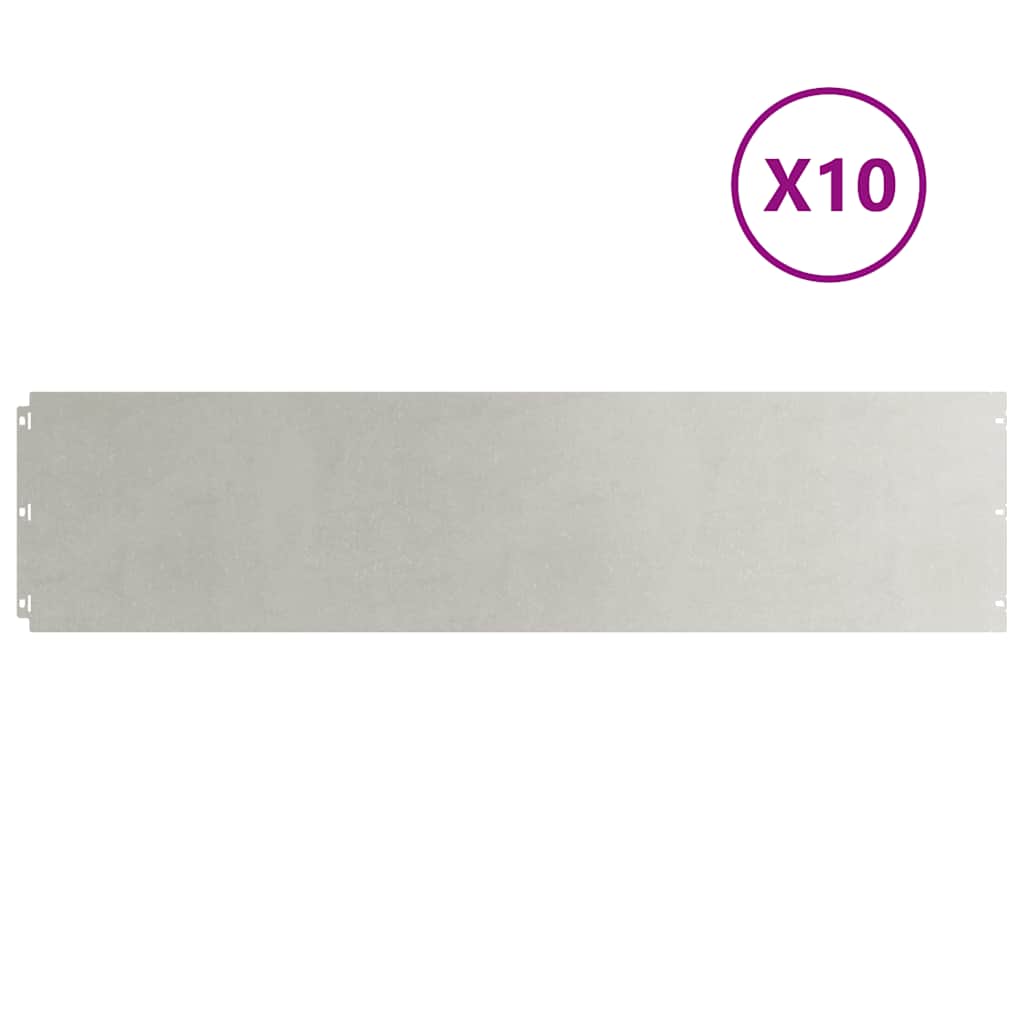 Bordure per Prato 10 pz 25x103 cm Acciaio Inossidabile 860170