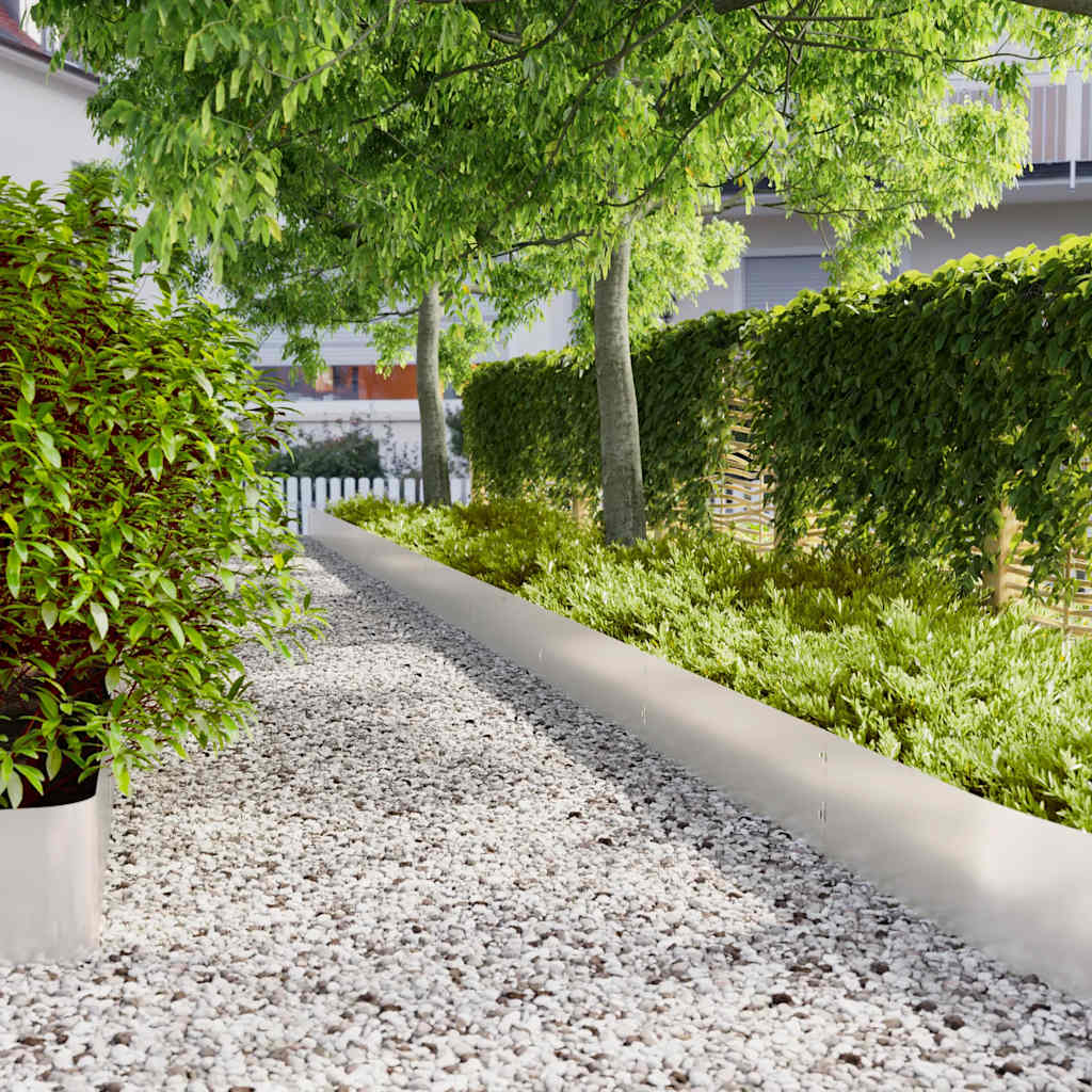 vidaXL Bordure per Prato 10 pz 25x103 cm Acciaio Inossidabile