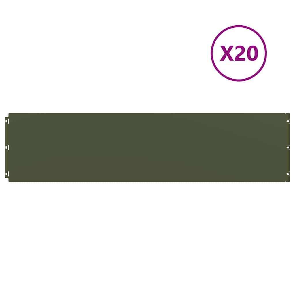 Bordure per Prato 20 pz Verde Oliva Acciaio Laminato a Freddo 860175