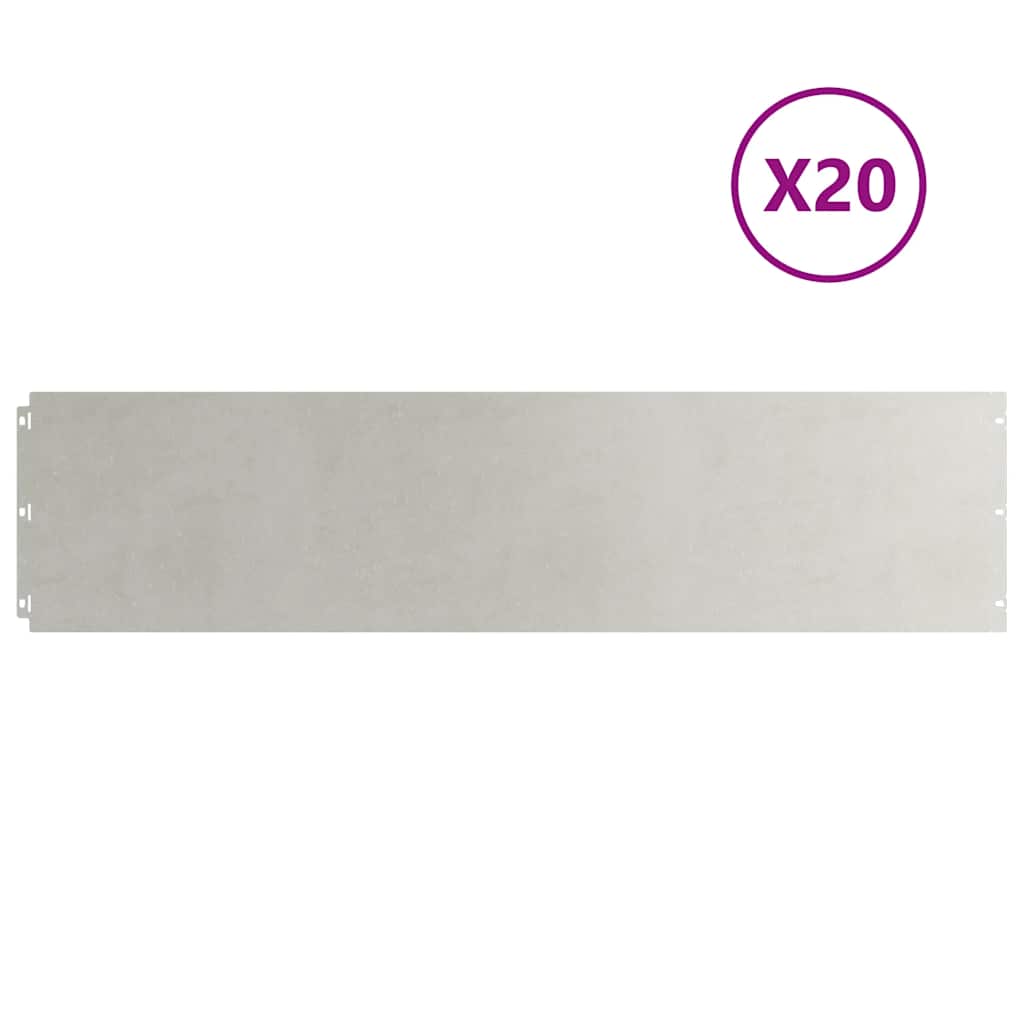 vidaXL Bordure per Prato 20 pz 25x103 cm Acciaio Inossidabile