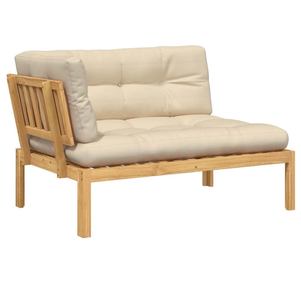 Divano Angolare su Pallet Giardino con Cuscini Massello Acacia 3324789