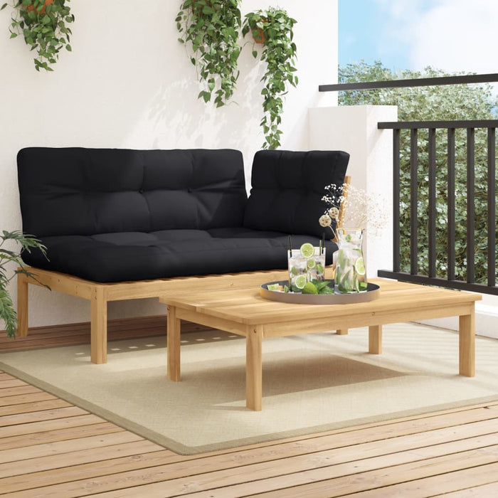 Set Divano Pallet da Giardino 2 pz con Cuscini Massello Acacia 3324826