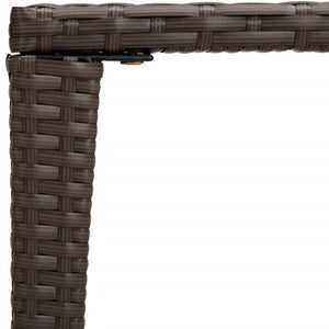 Tavolini Impilabili da Giardino 3 pz Marroni in Polyrattan