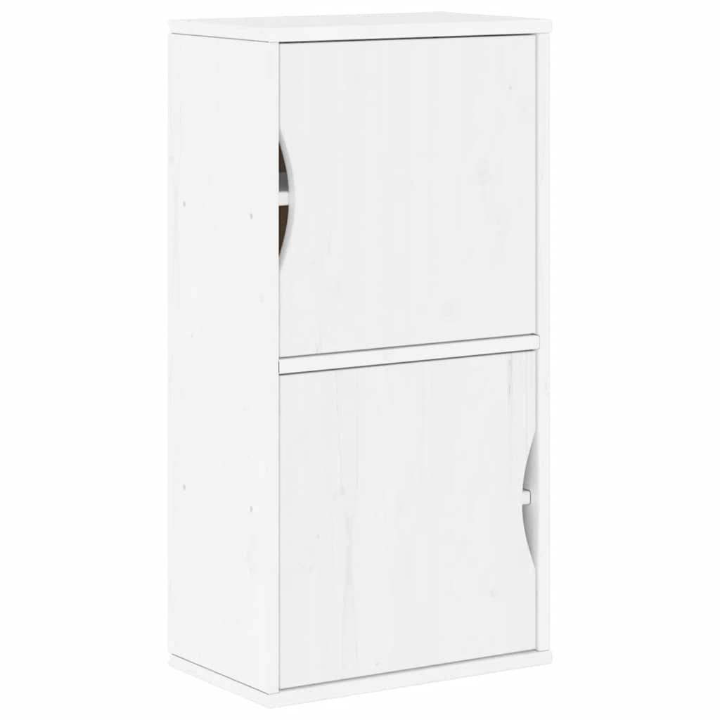 Armadietto Laterale ODDA Bianco 40x24x79 cm Legno Massello Pino 4103592