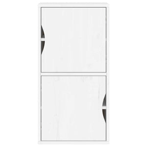 Armadietto Laterale ODDA Bianco 40x24x79 cm Legno Massello Pino 4103592