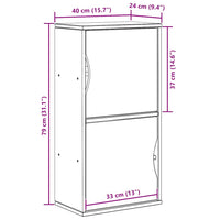 Armadietto Laterale ODDA Bianco 40x24x79 cm Legno Massello Pino 4103592