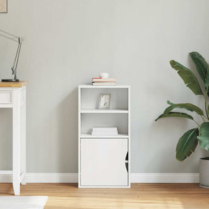 Armadietto Laterale ODDA Bianco 40x24x79 cm Legno Massello Pino