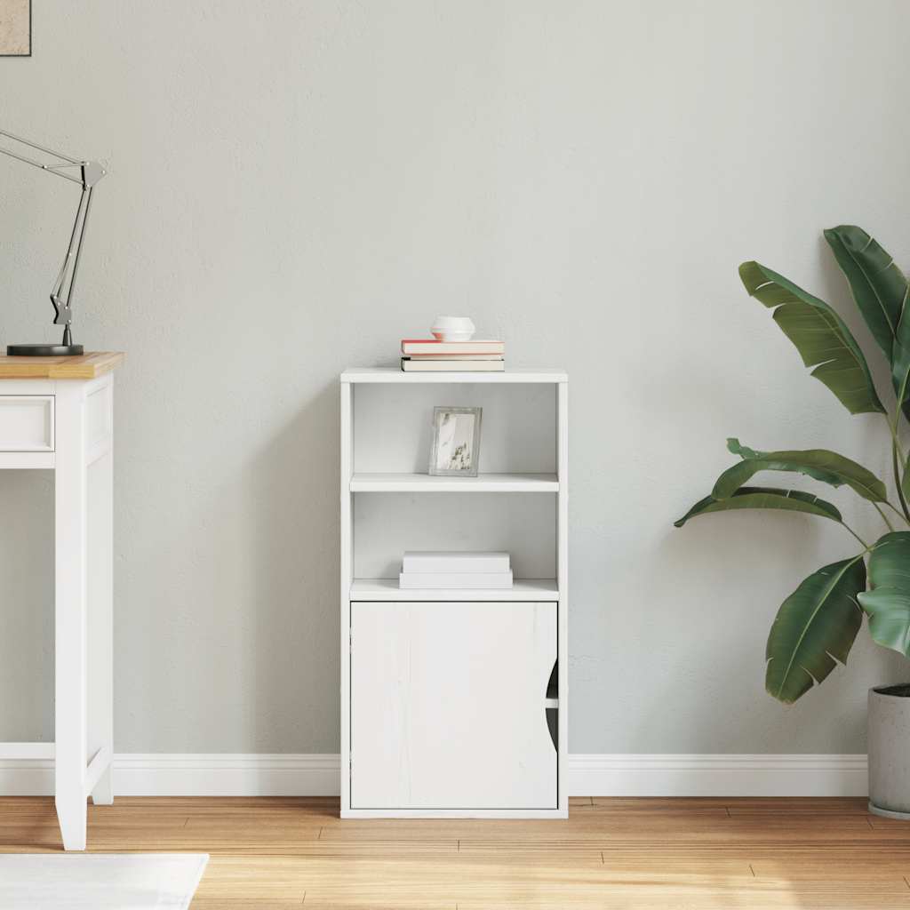 Armadietto Laterale ODDA Bianco 40x24x79 cm Legno Massello Pino 4103596