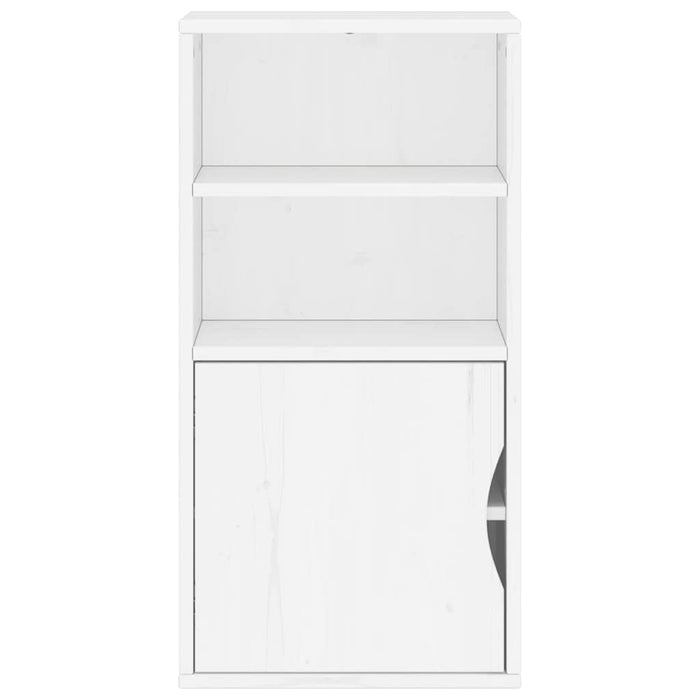 Mobiletto rustico con ripiani aperti 40 x 24 x 79 cm legno massello bianco 02_0058043