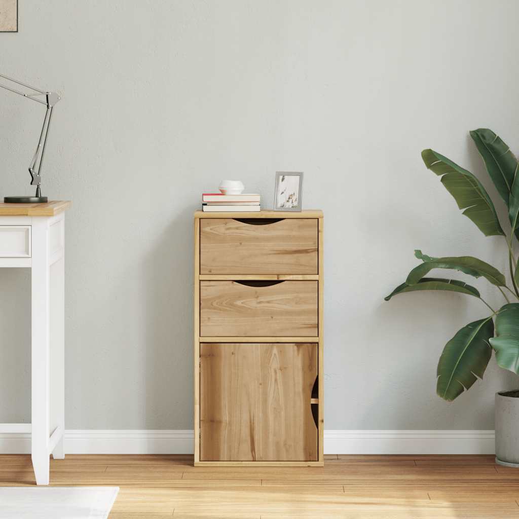 Armadietto Laterale con Cassetti ODDA 40x24x79 cm Legno di Pino 4103597