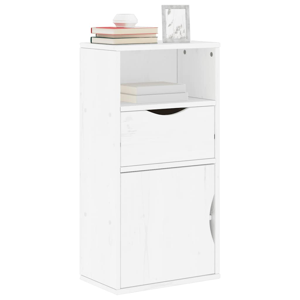 vidaXL Armadietto Laterale con Cassetto ODDA Bianco 40x24x79 cm
