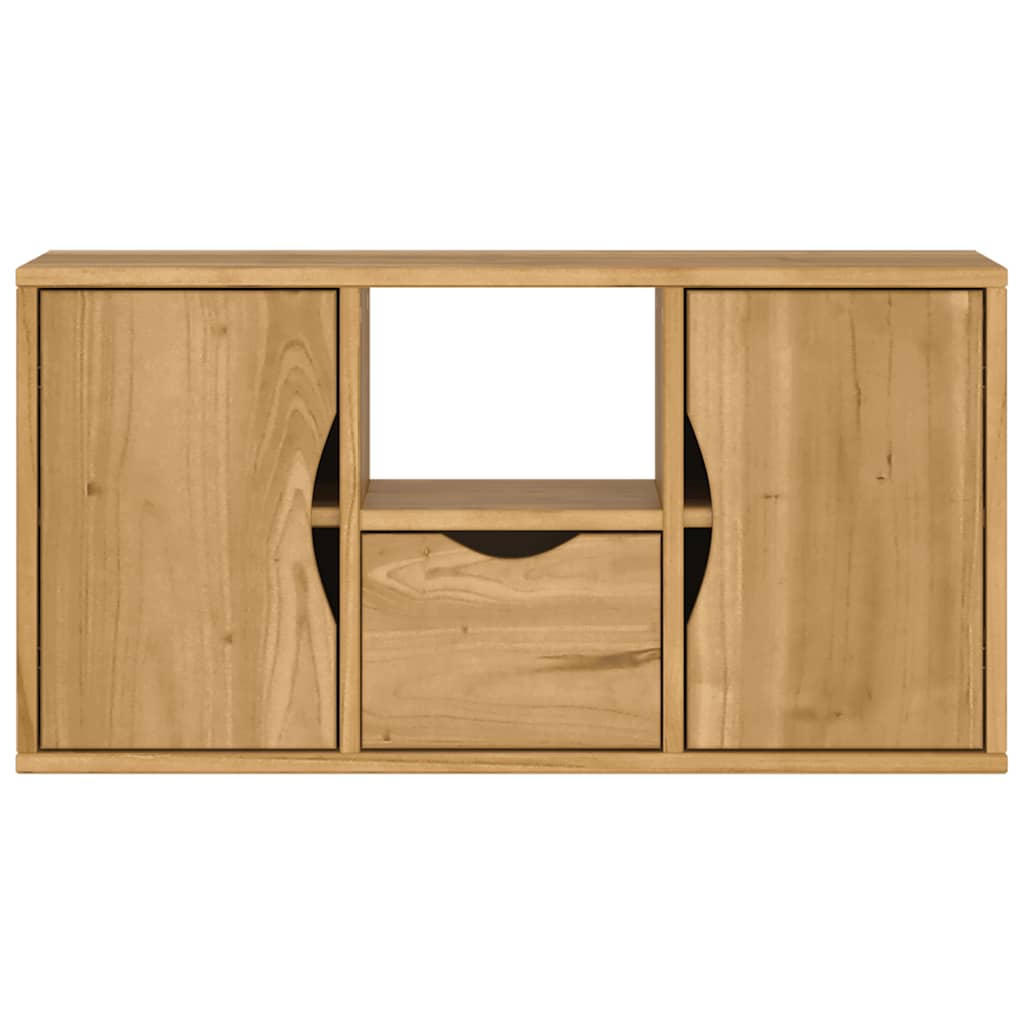 Mobile Porta TV con Cassetto-Mobile per TV-Credenza TV ODDA 79x24x40 cm in Legno di Pino