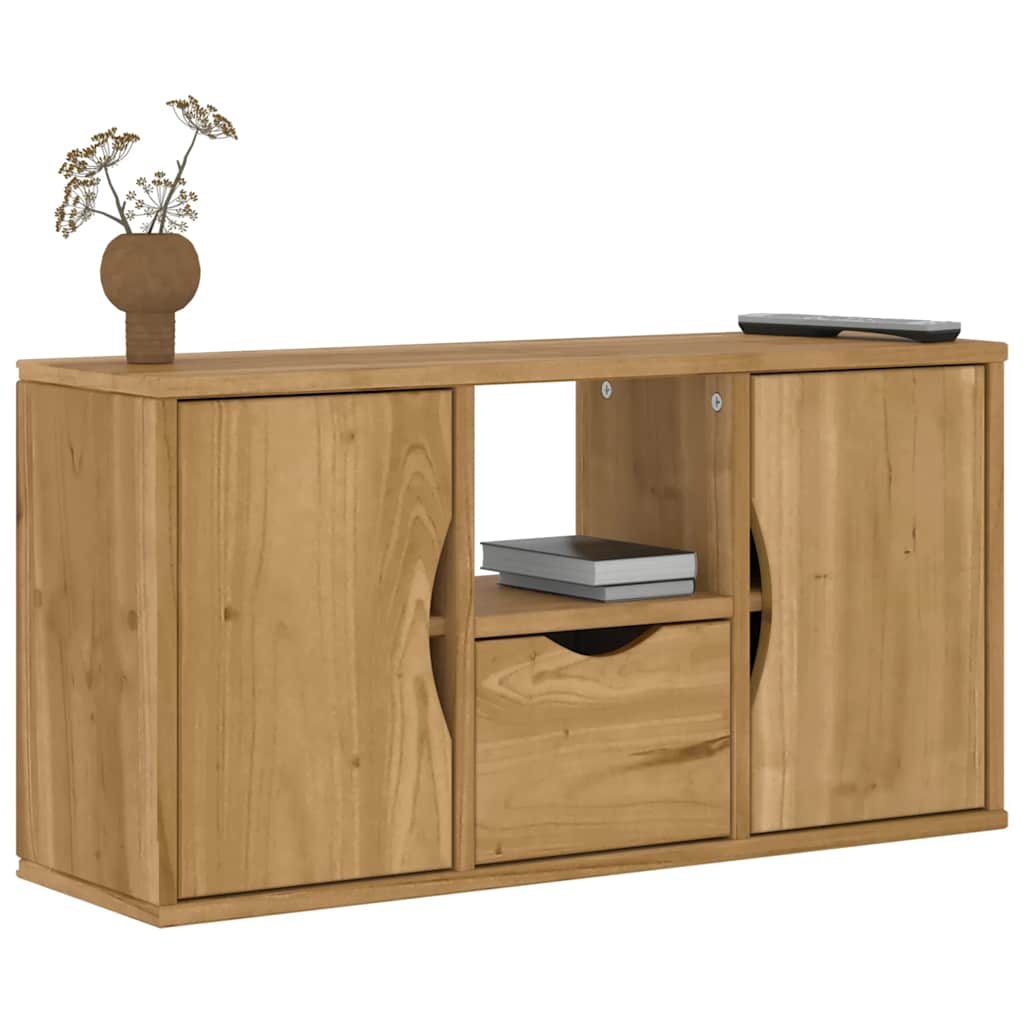 Mobile Porta TV con Cassetto-Mobile per TV-Credenza TV ODDA 79x24x40 cm in Legno di Pino