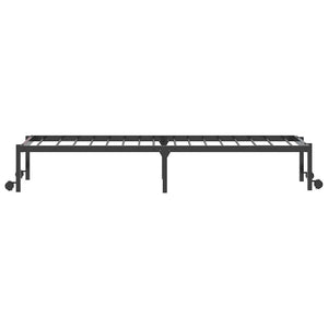 Giroletto senza Materasso Pieghevole-Struttura Letto Nero 90x190 cm in Acciaio