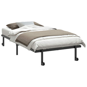 Giroletto senza Materasso Pieghevole-Struttura Letto Nero 107x203 cm in Acciaio