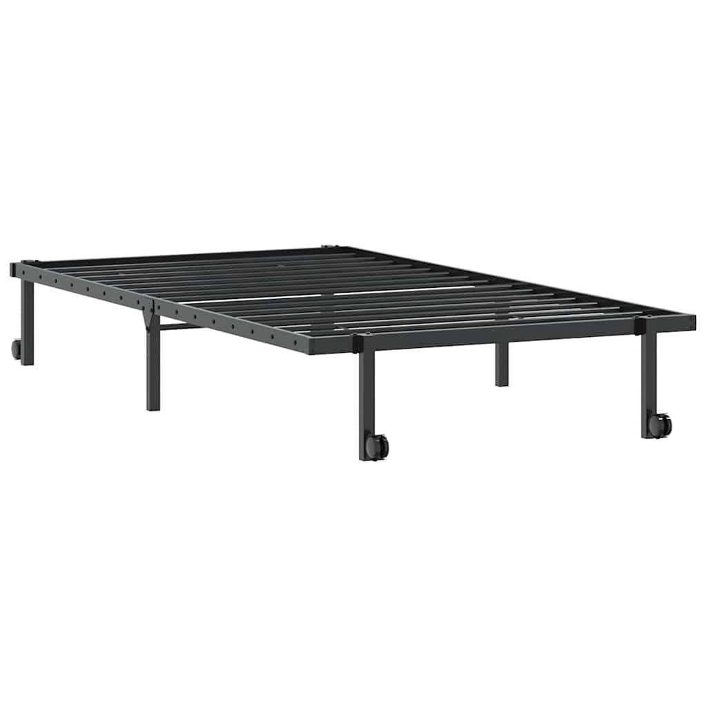 Giroletto senza Materasso Pieghevole-Struttura Letto Nero 107x203 cm in Acciaio
