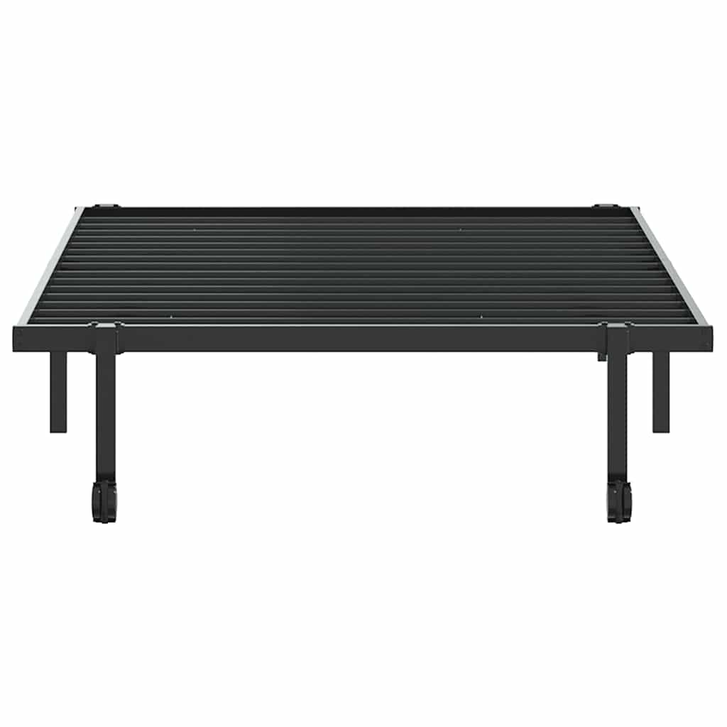 Giroletto senza Materasso Pieghevole-Struttura Letto Nero 107x203 cm in Acciaio