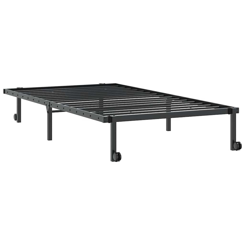 Giroletto senza Materasso Pieghevole-Struttura Letto Nero 107x203 cm in Acciaio