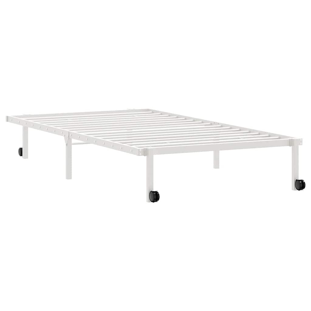 Giroletto senza Materasso Pieghevole-Struttura Letto Bianco 107x203 cm Acciaio