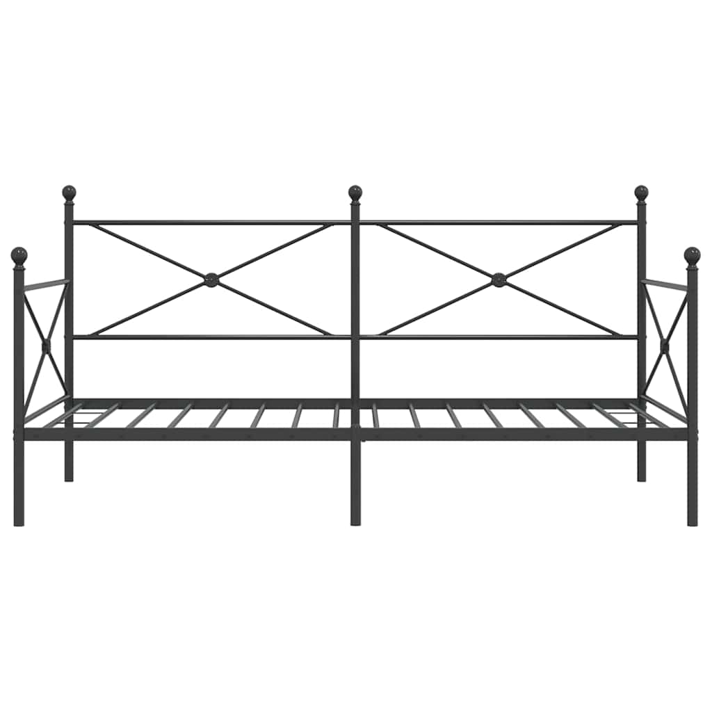 Dormeuse senza Materasso Nero 100x190 cm in Acciaio 4104669