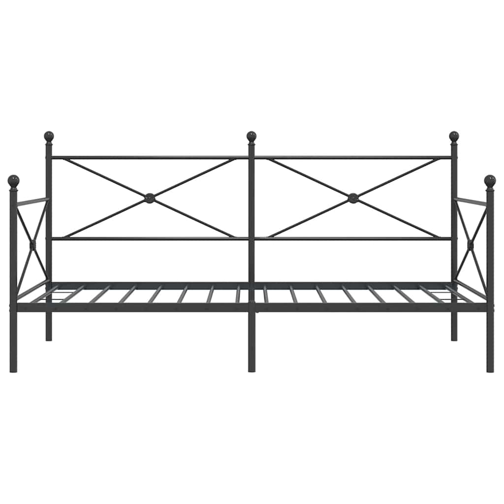 vidaXL Dormeuse senza Materasso Nero 100x200 cm in Acciaio