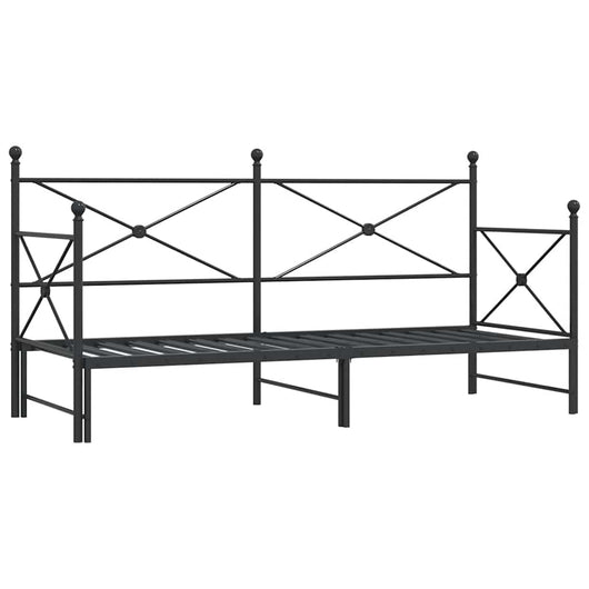 vidaXL Divano Letto Estraibile senza Materasso Nero 75x190 cm Acciaio