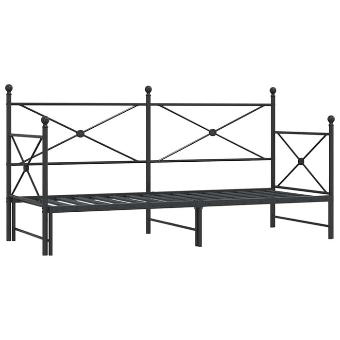 vidaXL Divano Letto Estraibile senza Materasso Nero 75x190 cm Acciaio