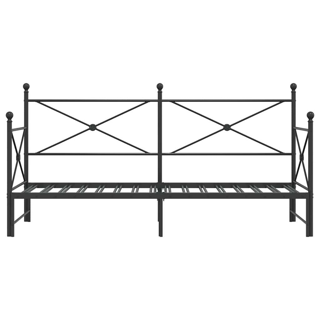 vidaXL Divano Letto Estraibile senza Materasso Nero 75x190 cm Acciaio