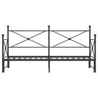 vidaXL Divano Letto Estraibile senza Materasso Nero 75x190 cm Acciaio