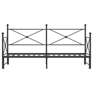 vidaXL Divano Letto Estraibile senza Materasso Nero 75x190 cm Acciaio