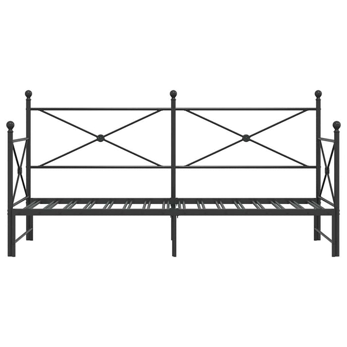vidaXL Divano Letto Estraibile senza Materasso Nero 75x190 cm Acciaio
