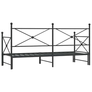vidaXL Divano Letto Estraibile senza Materasso Nero 75x190 cm Acciaio
