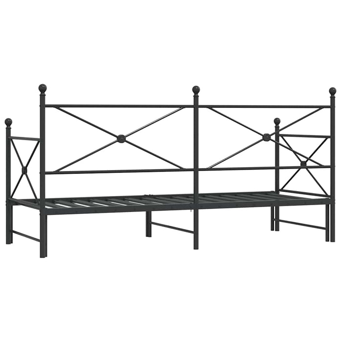 vidaXL Divano Letto Estraibile senza Materasso Nero 75x190 cm Acciaio
