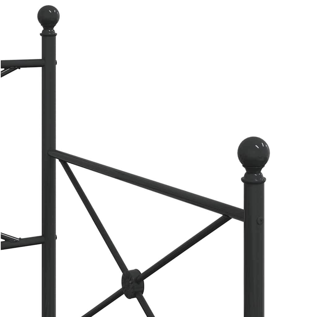 vidaXL Divano Letto Estraibile senza Materasso Nero 75x190 cm Acciaio