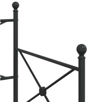 vidaXL Divano Letto Estraibile senza Materasso Nero 75x190 cm Acciaio