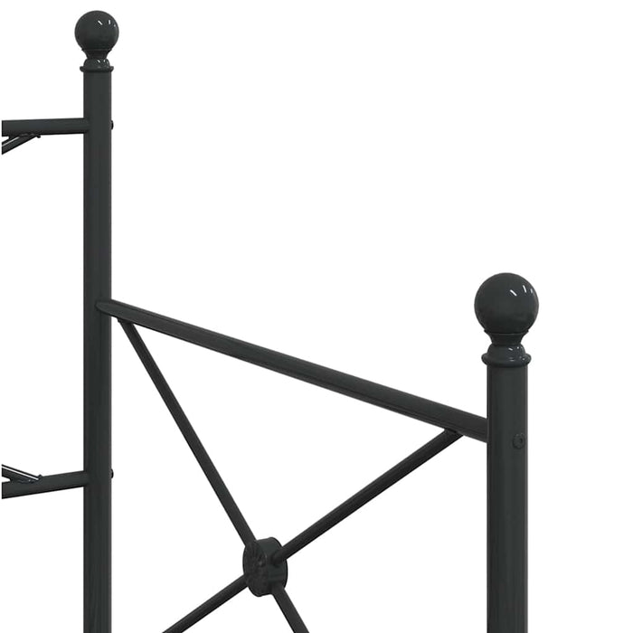 vidaXL Divano Letto Estraibile senza Materasso Nero 75x190 cm Acciaio