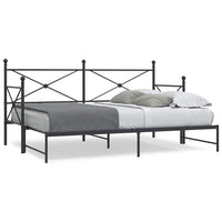 vidaXL Divano Letto Estraibile senza Materasso Nero 75x190 cm Acciaio