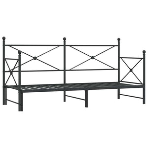 Divano Letto Estraibile senza Materasso Nero 80x200 cm Acciaio 4104673