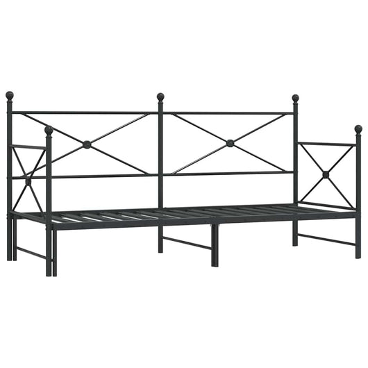 Divano Letto Estraibile senza Materasso Nero 80x200 cm Acciaio 4104673