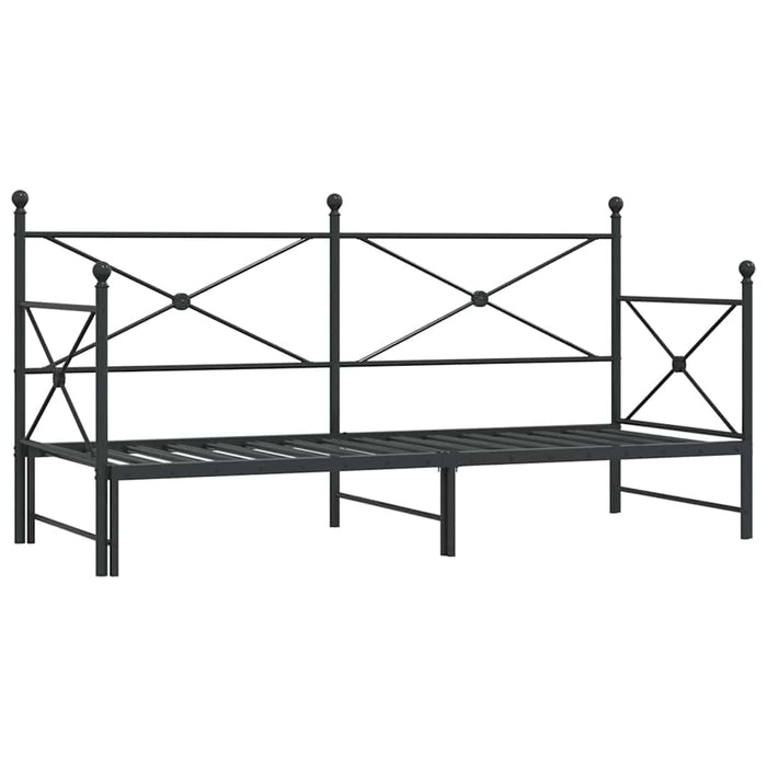 vidaXL Divano Letto Estraibile senza Materasso Nero 80x200 cm Acciaio