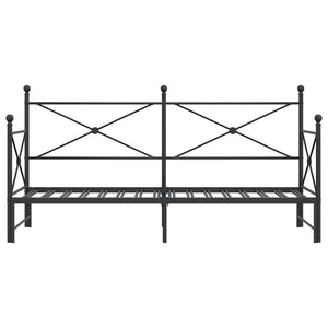 vidaXL Divano Letto Estraibile senza Materasso Nero 80x200 cm Acciaio