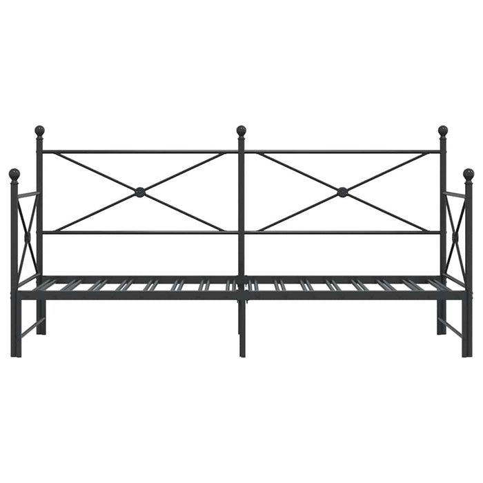 vidaXL Divano Letto Estraibile senza Materasso Nero 80x200 cm Acciaio