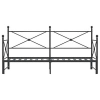 Divano Letto Estraibile senza Materasso Nero 80x200 cm Acciaio 4104673